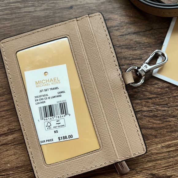NEW‼️ MICHAEL KORS Jet Set Travel Saffiano Leather Card Case Lanyard NWT - Picture 9 of 16